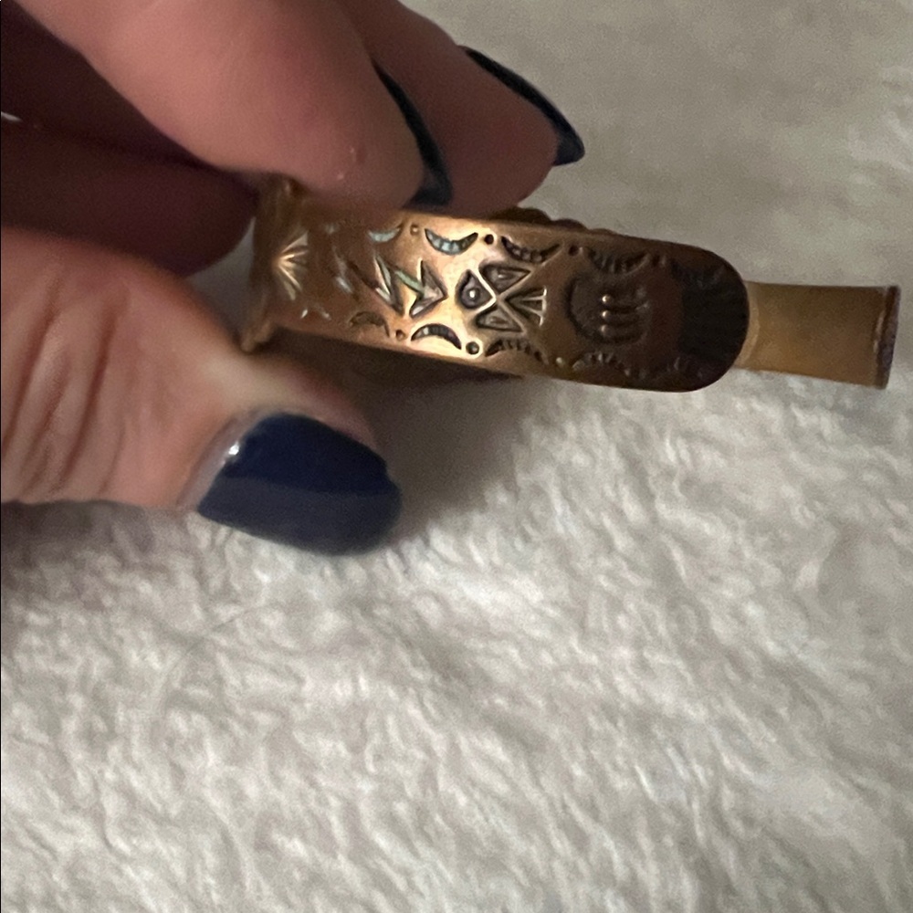 Vintage Solid Copper Stampede Cuff Bracelet - Picture 4 of 7